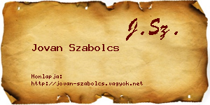Jovan Szabolcs névjegykártya